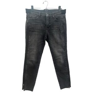 Women's Daydream Denim Jeans Black Full Side Zip 32